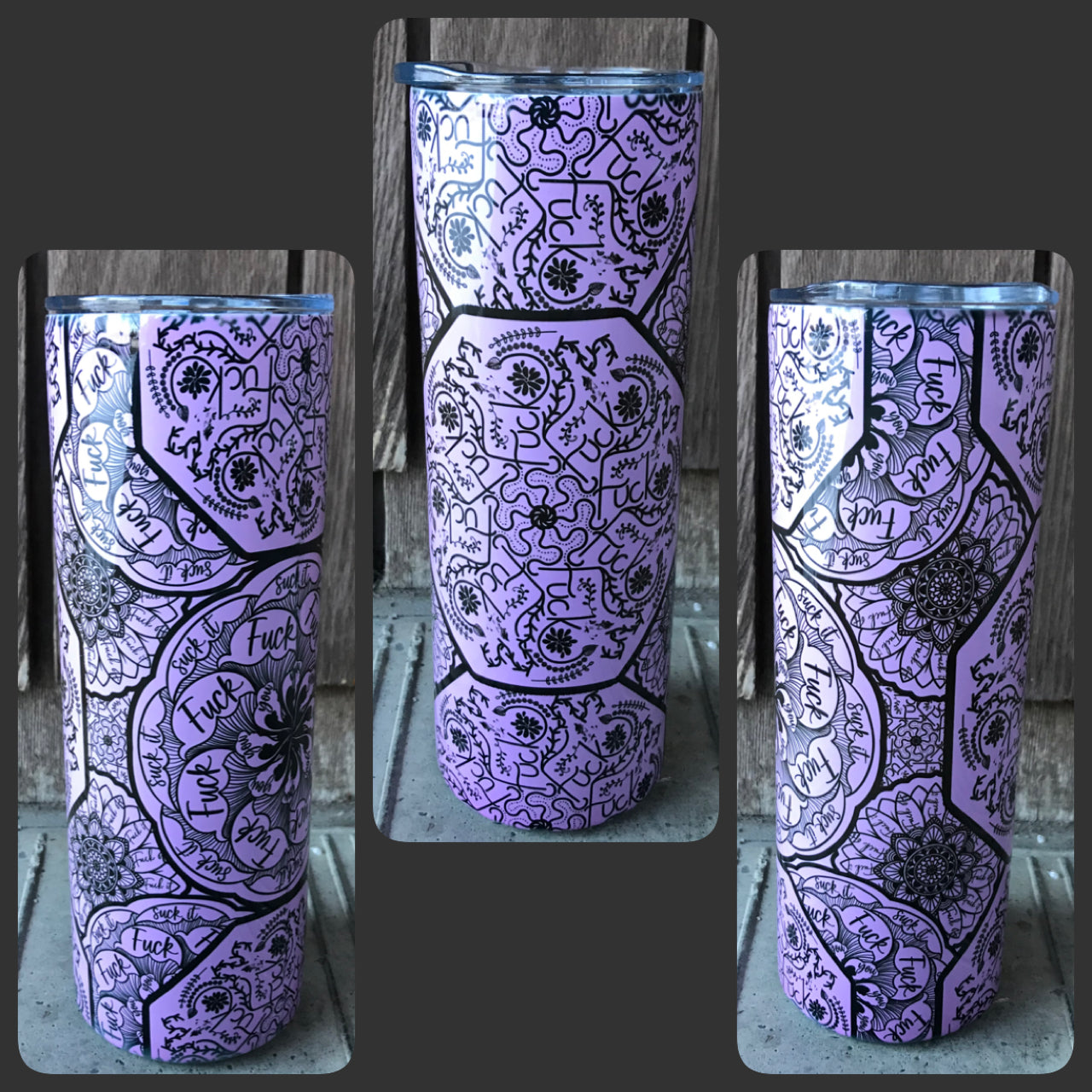 Mandala Pink (fuck) tumbler