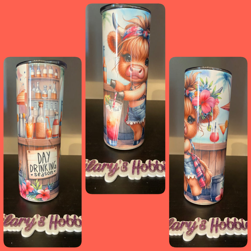 Day Drinking highland cow