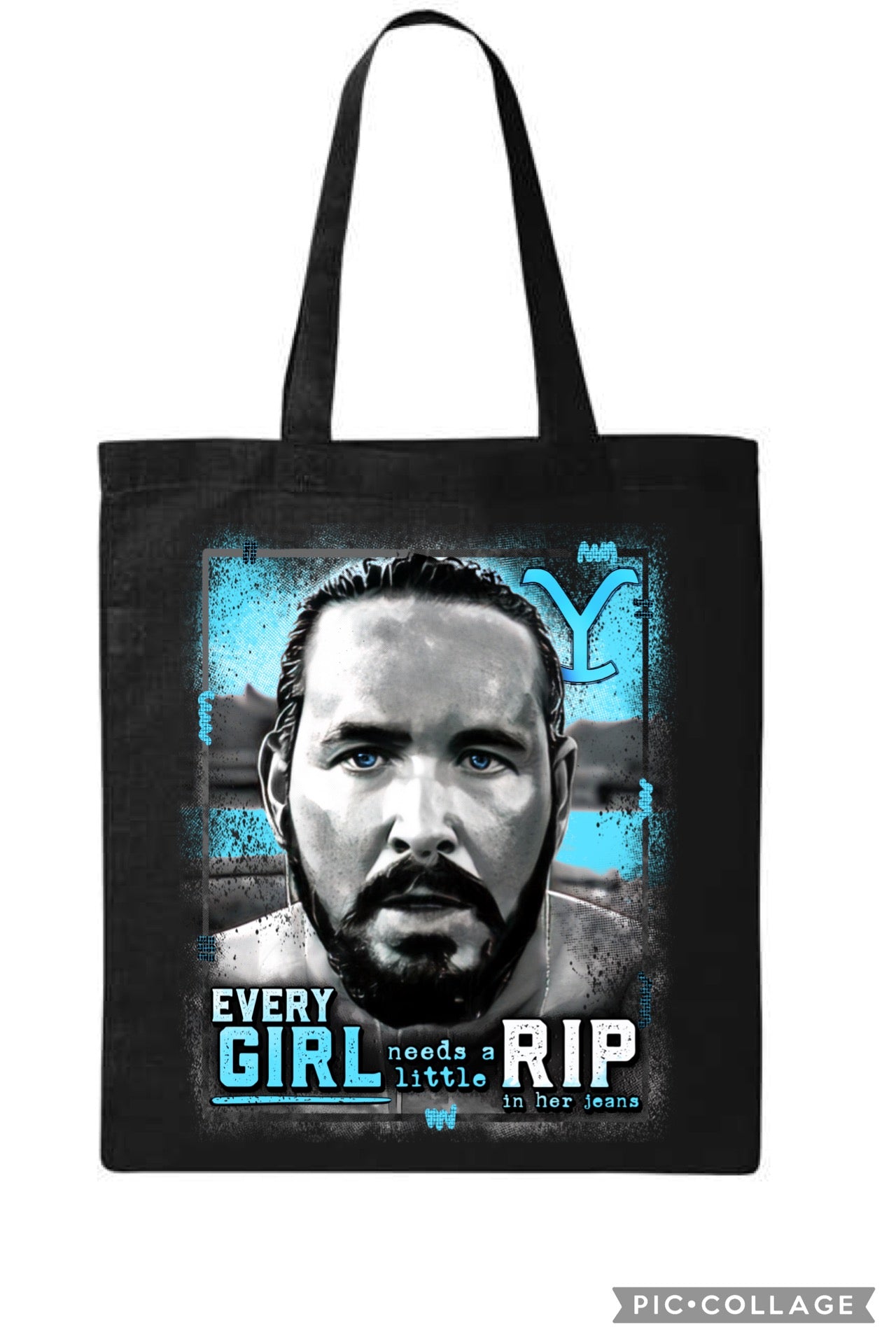 Every girl needs a little rip in her jeans tote bag