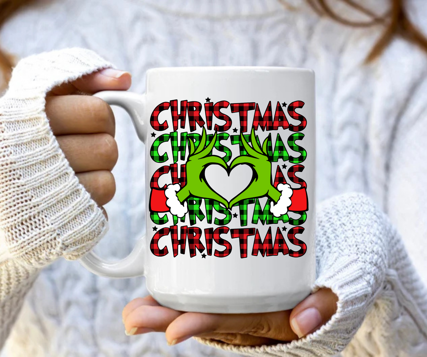 Christmas hands mug