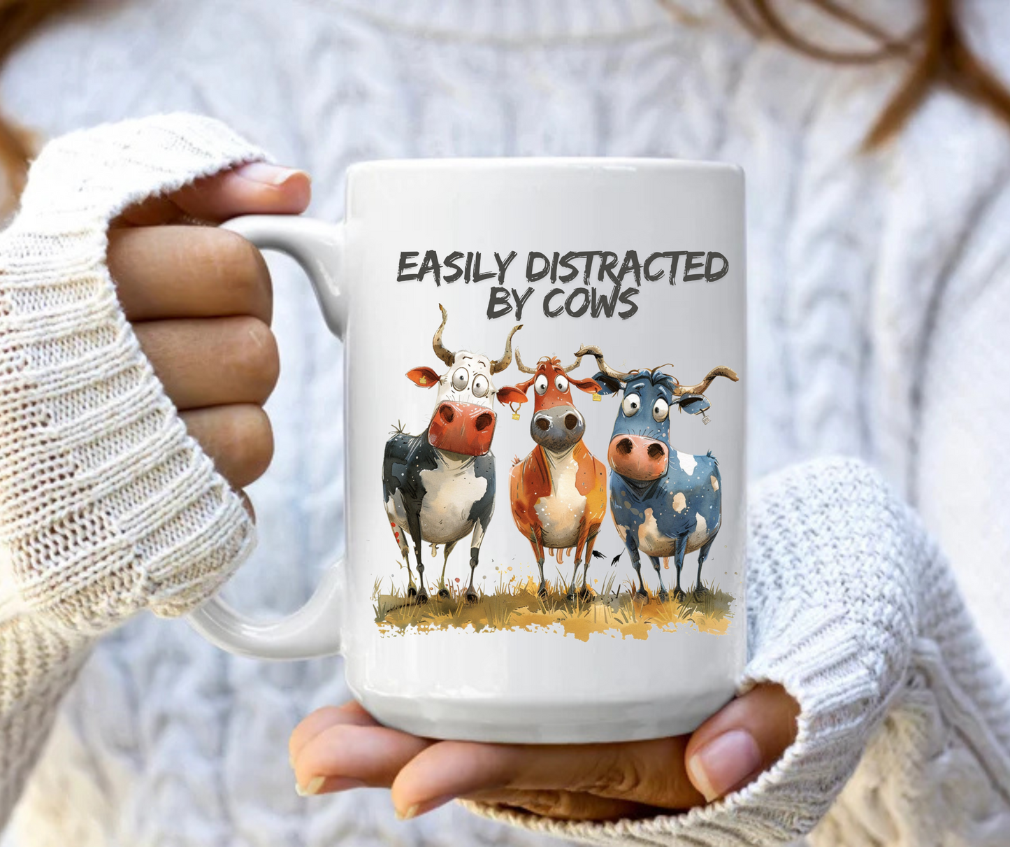 Easily distracted by cows mug