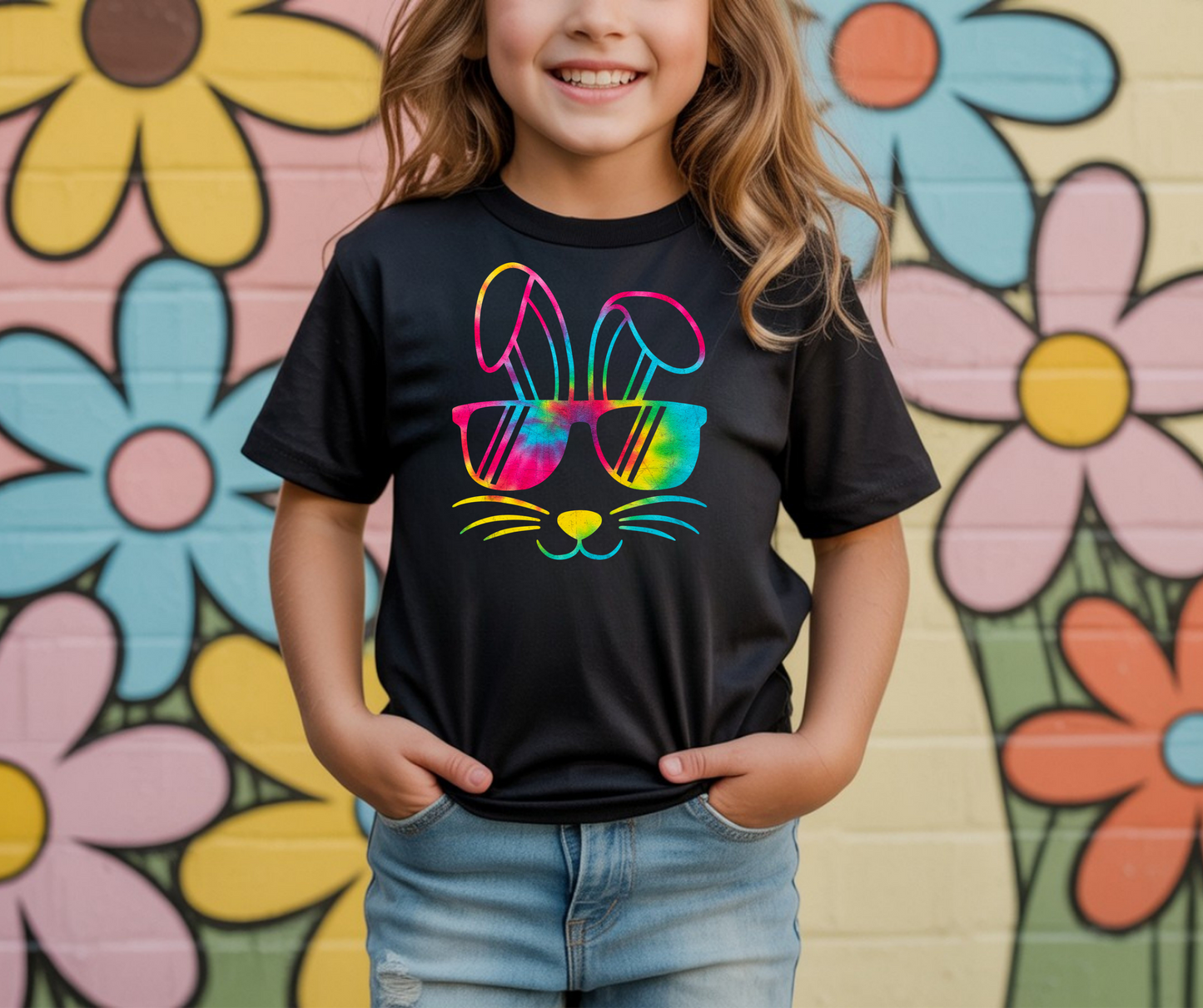 Easter Rainbow bunny T shirt