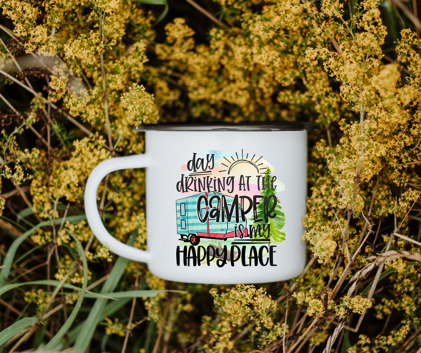 Day drinking at the camper is my happy place