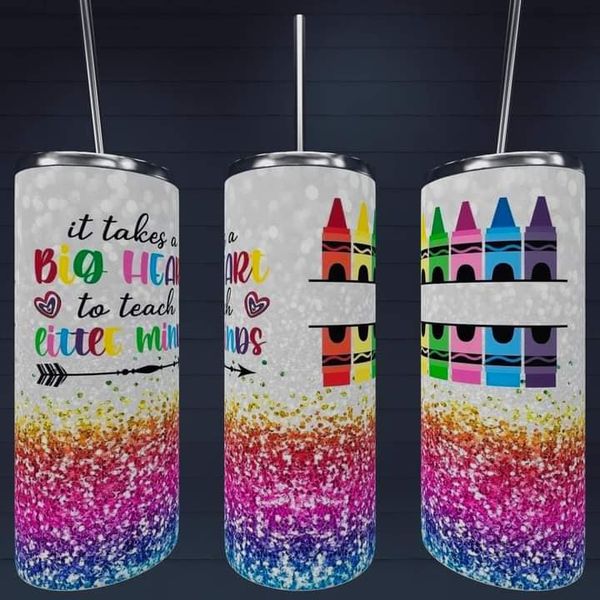 Big heart teach little minds tumbler