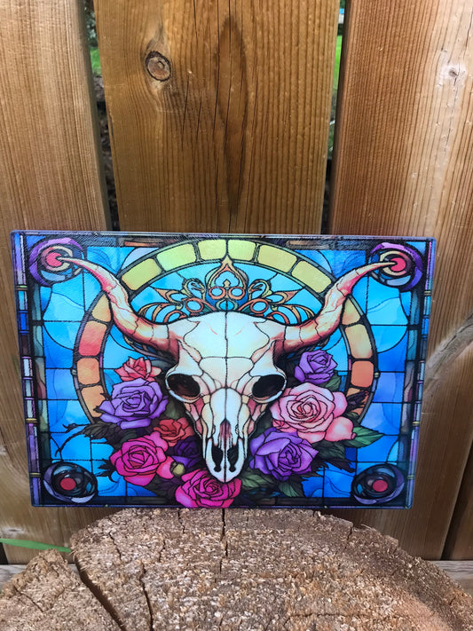 Bull skull cutting board