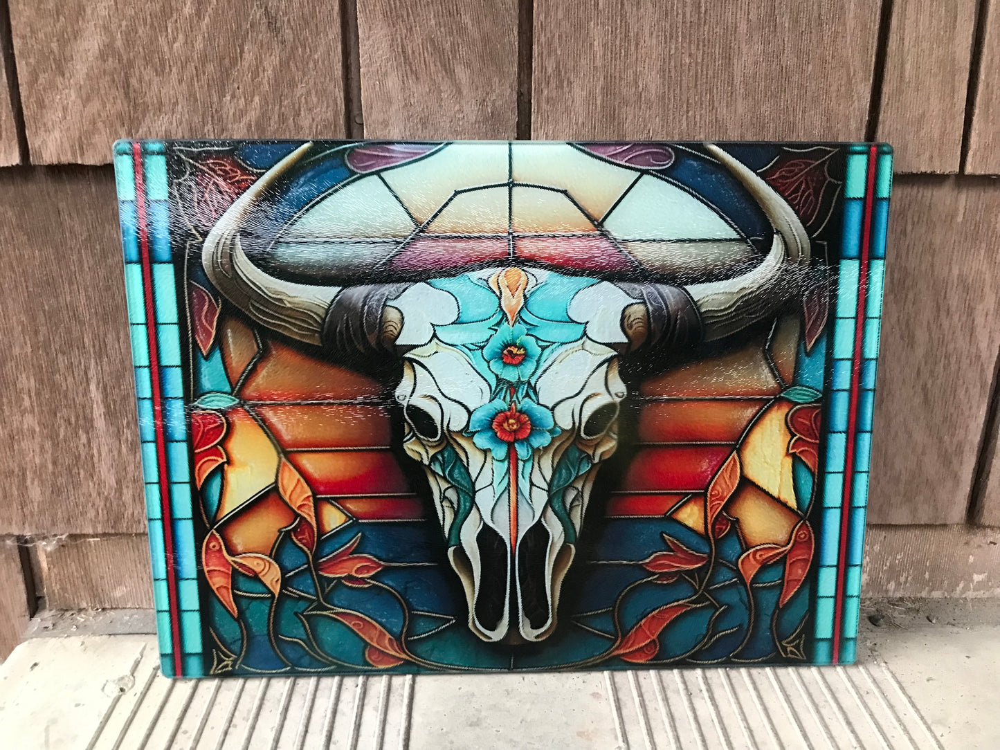 Bull skull cutting board