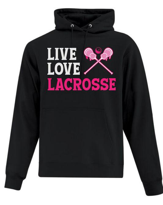 Live love lacrosse pink writing