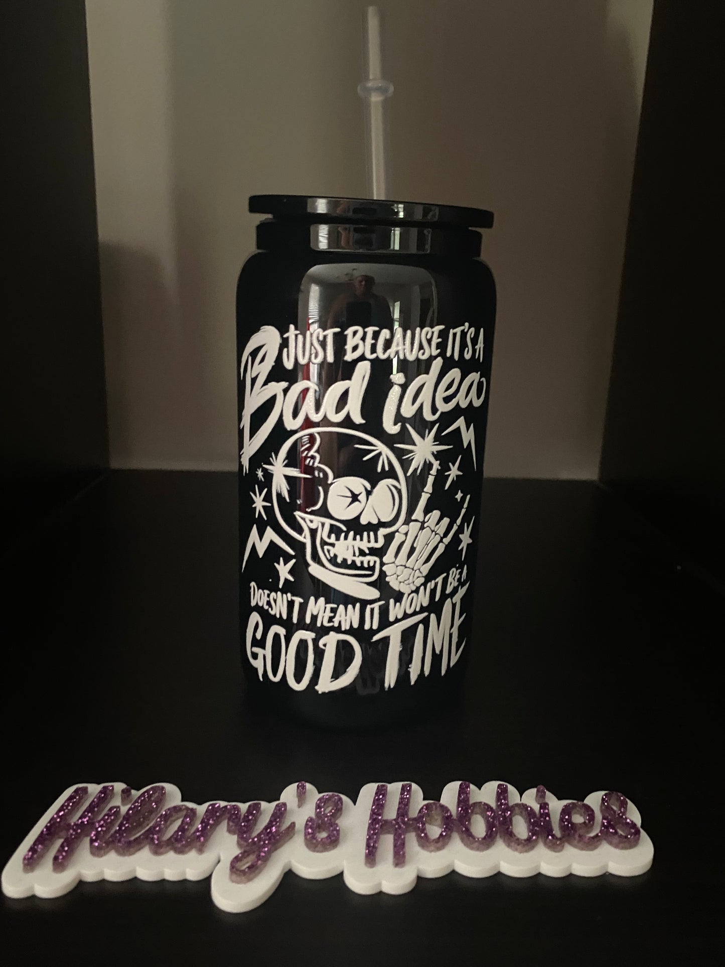 Bad idea good times glass tumbler