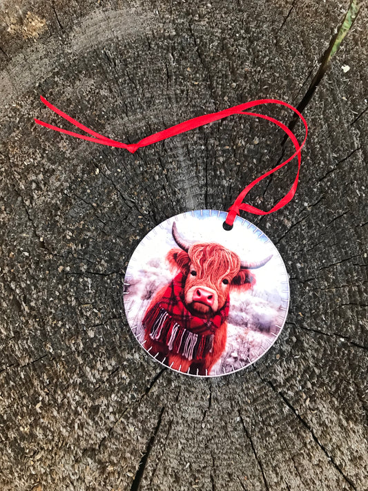 Highland cow ornament