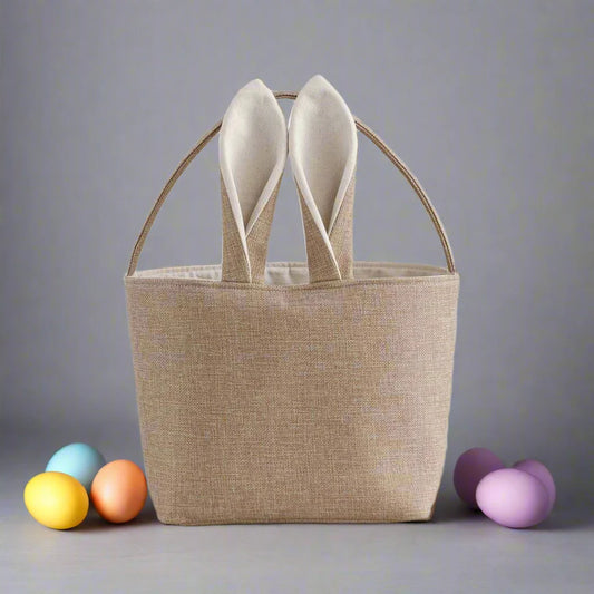 Linen burlap Easter basket