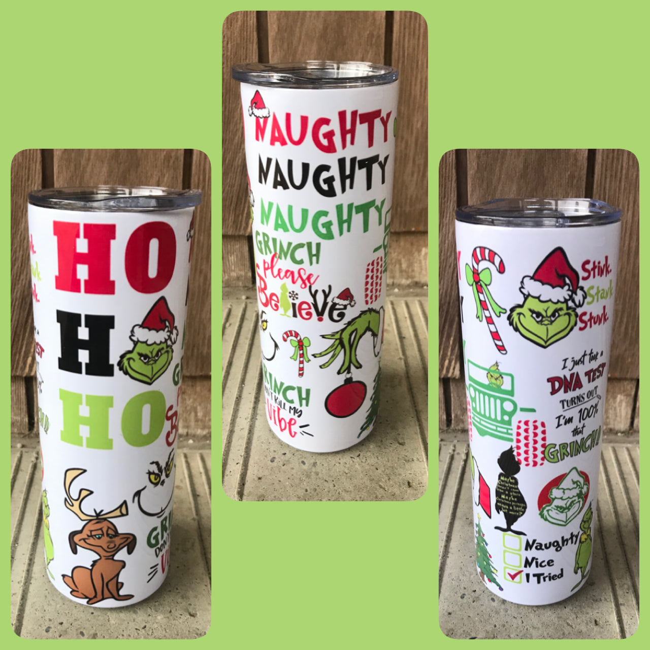 Ho ho ho Naughty grinch tumbler