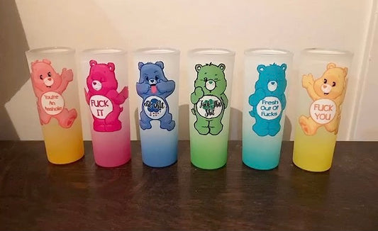 Swear Bear shot glasses set