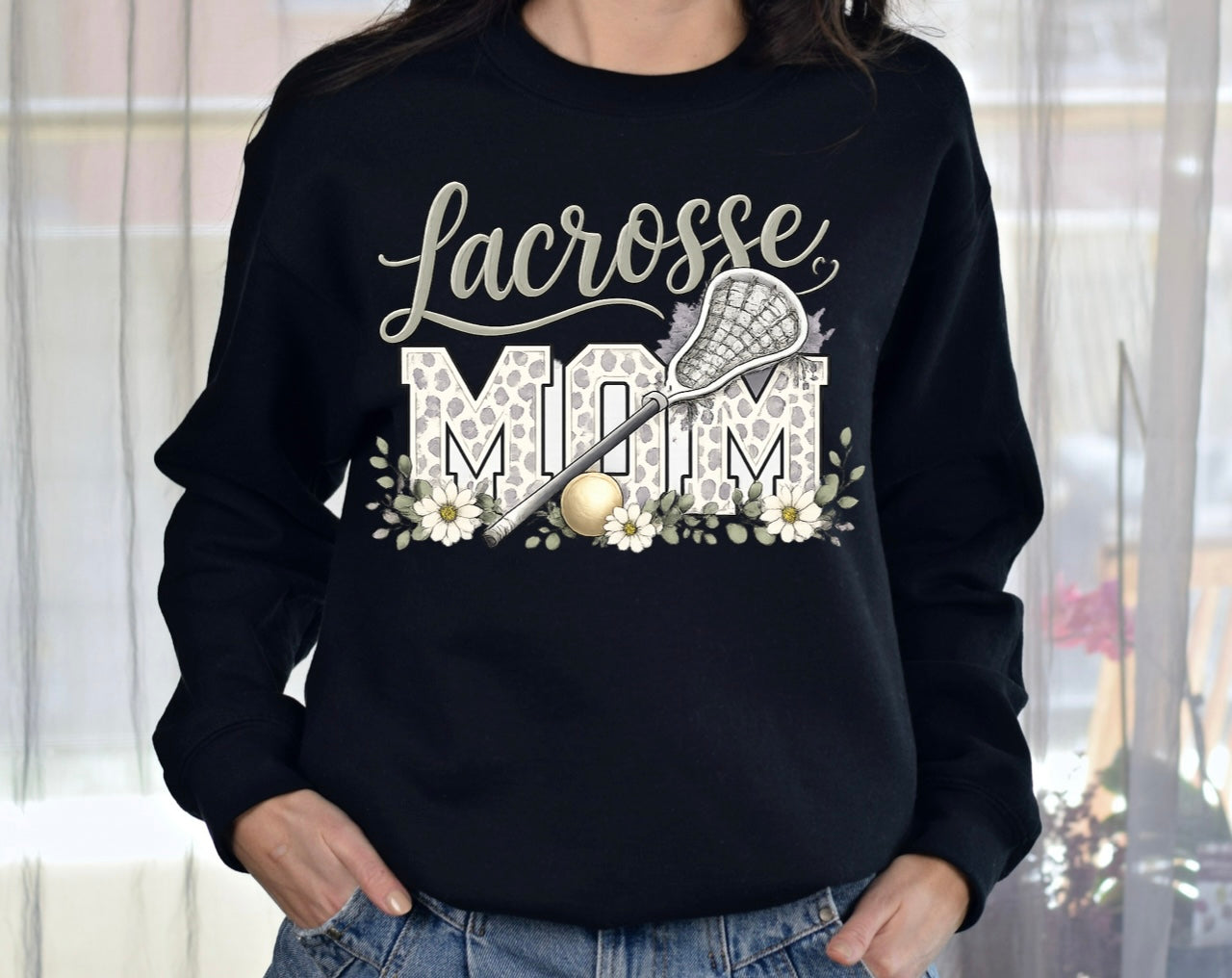 Lacrosse Mom with flowers