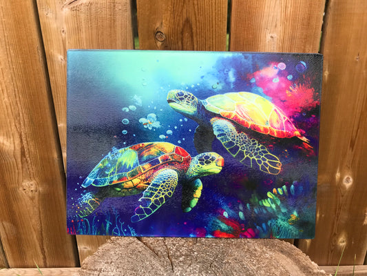 Sea turtles cutting board