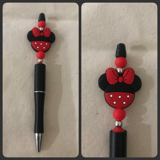 M mouse bow beaded pen