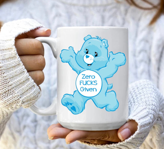 Swear Bear Zero Fucks Given Mug