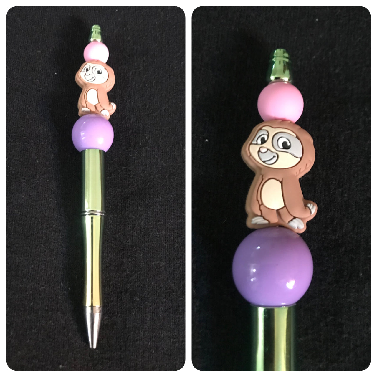 Sloth beaded pen