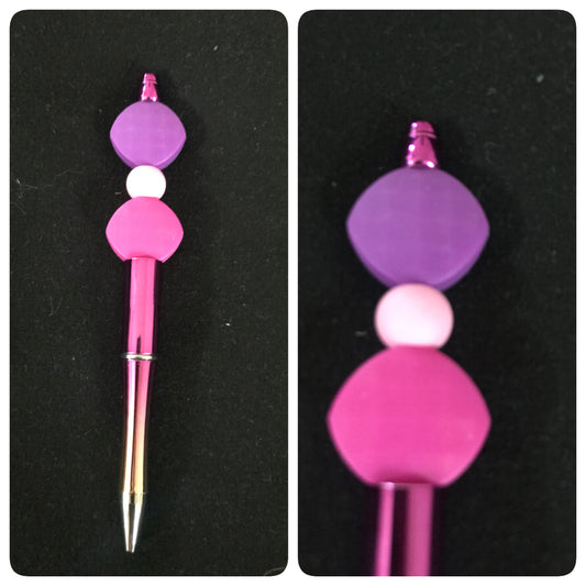 Purple/ pink beaded pen