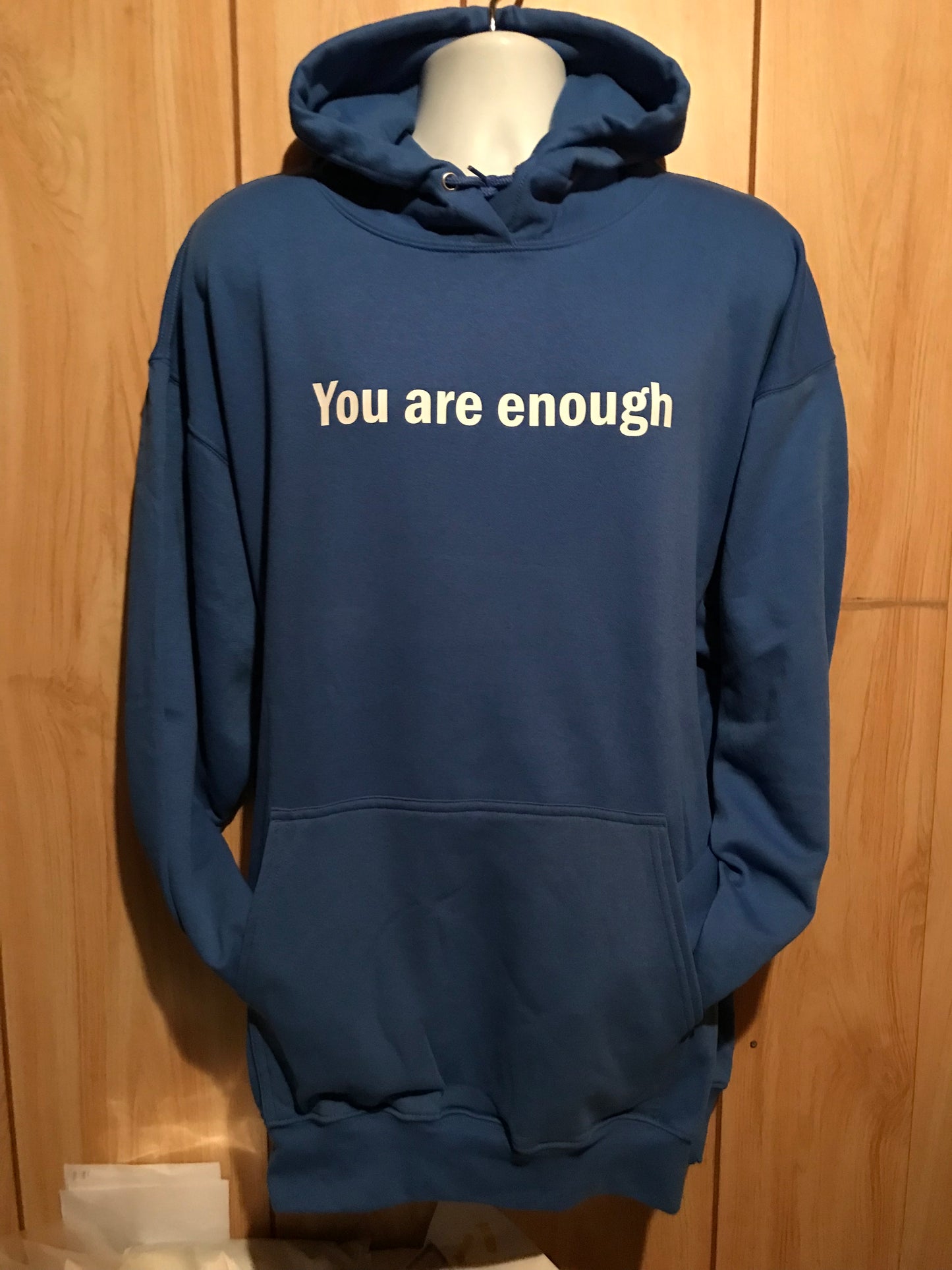 You are enough hoodie blue