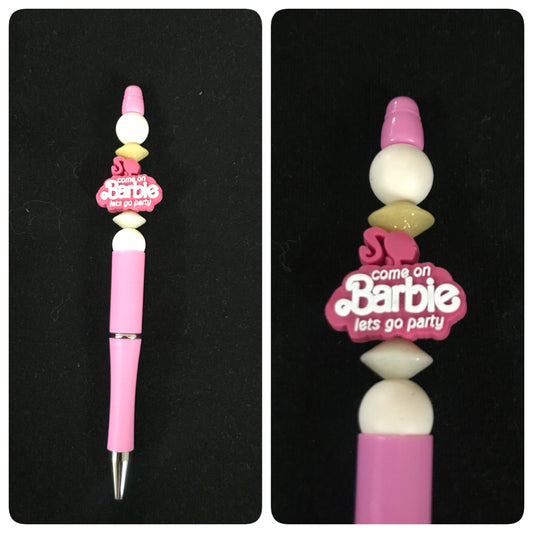 Barbie beaded pen