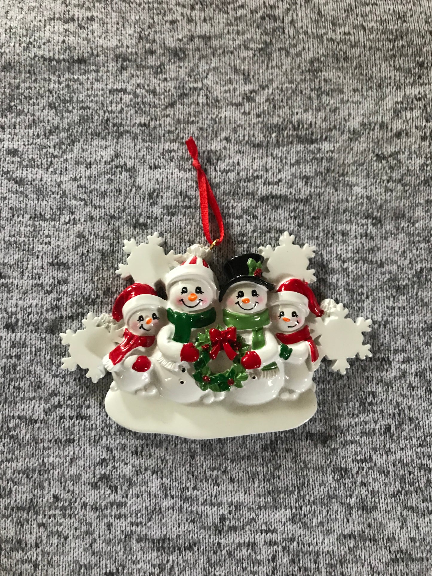 Resin Snowman Family Ornament