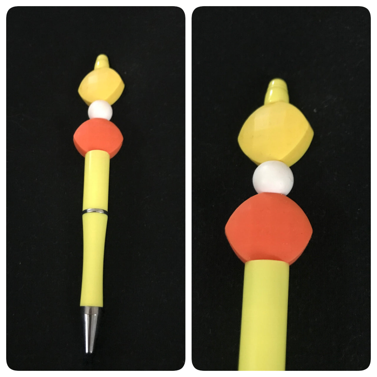 Yellow/orange beaded pen