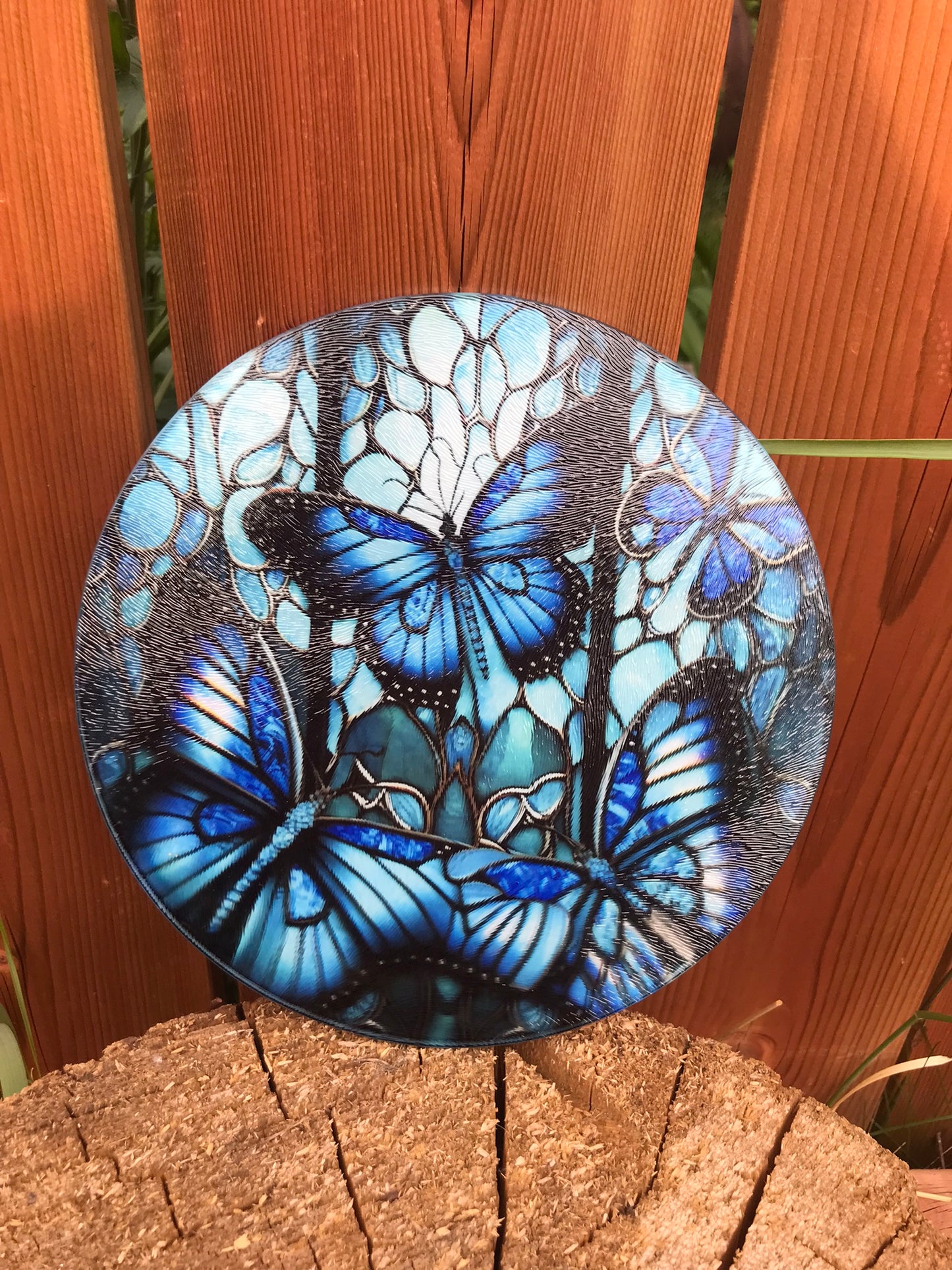 Blue butterfly cutting board