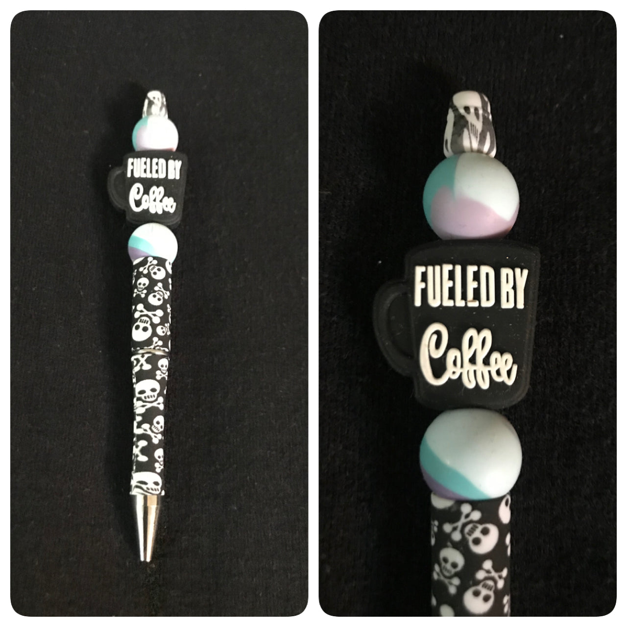 Fueled by coffee beaded pen