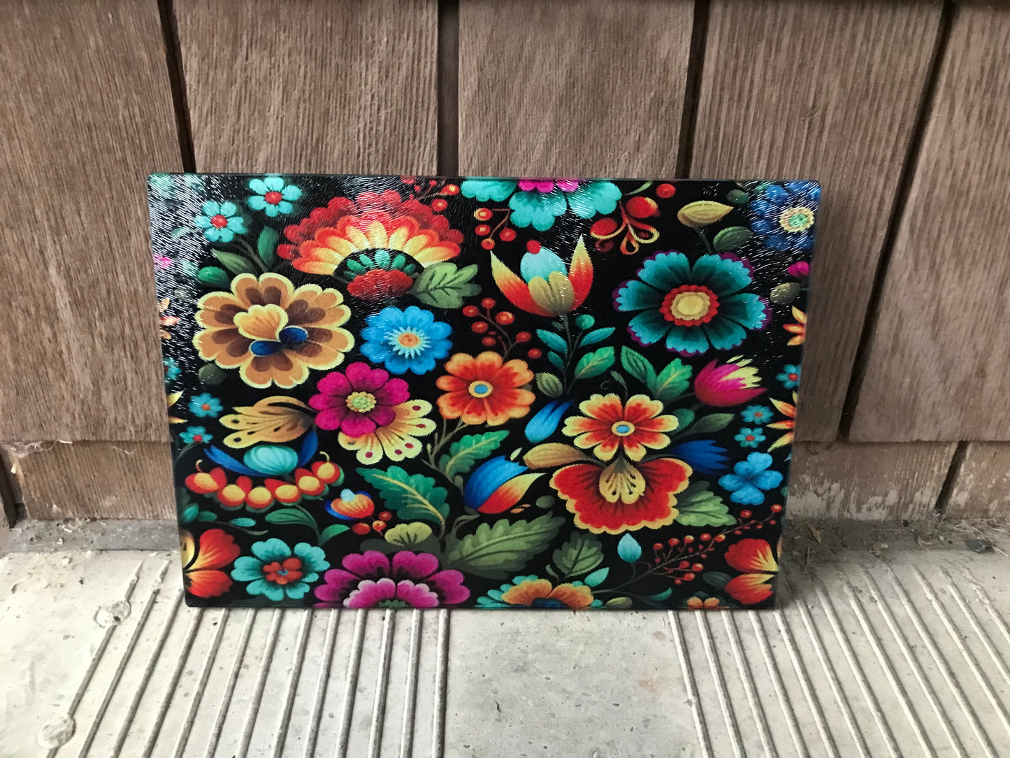 Mexican floral cutting board