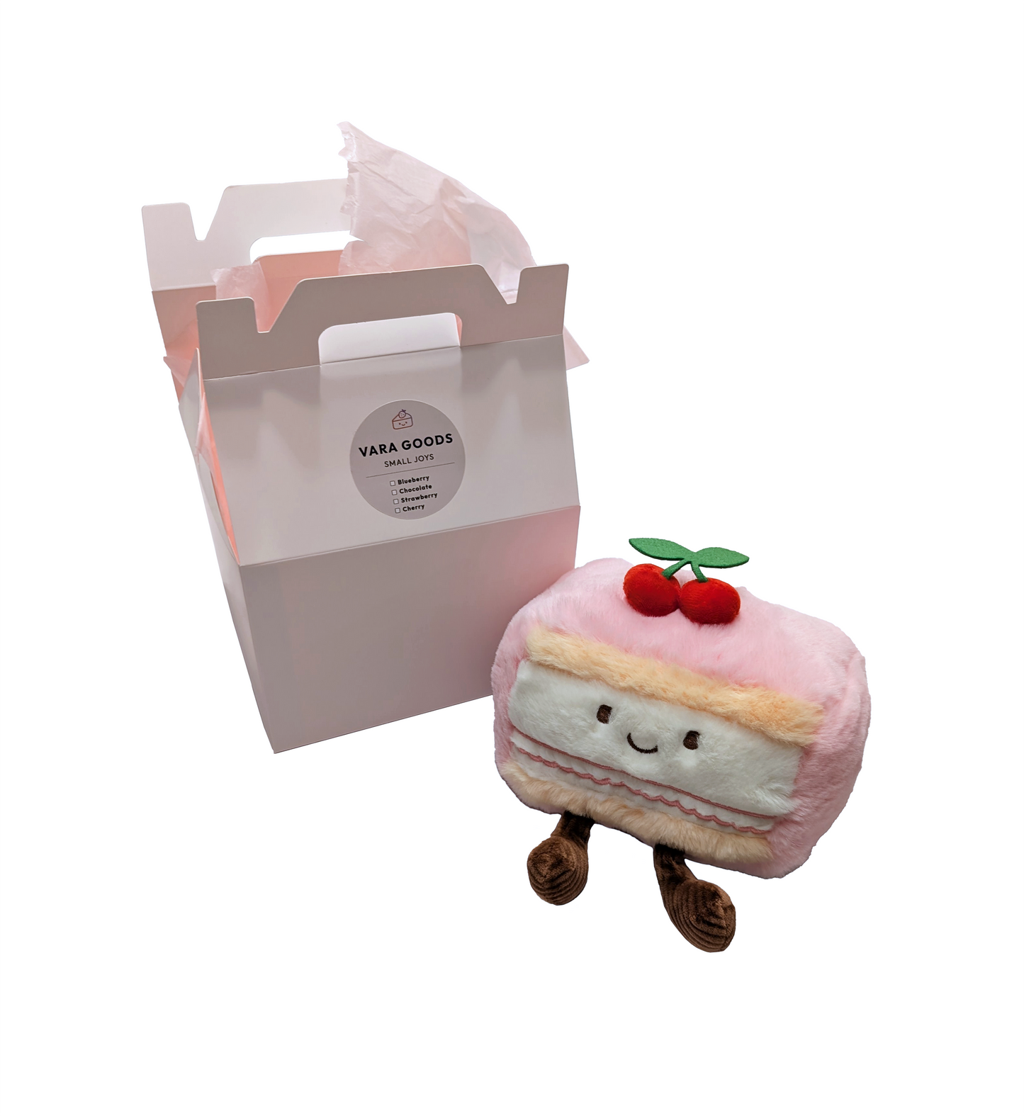 Cherry Cake Slice Plush - 6 Inch