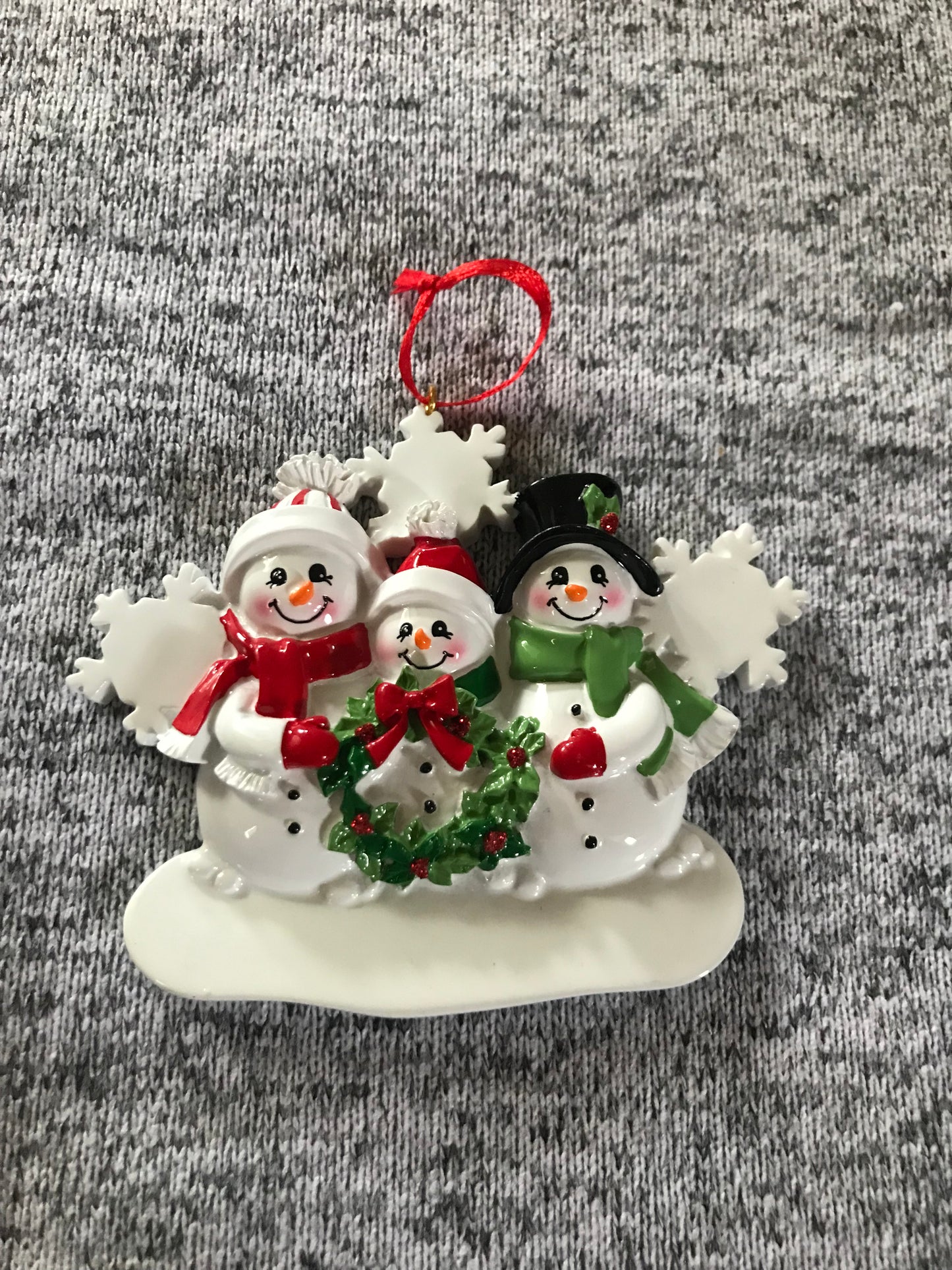 Resin Snowman Family Ornament