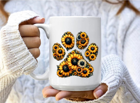 Sunflower paw mug