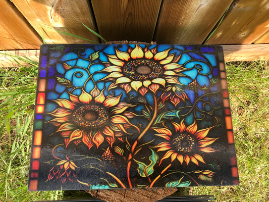 Sunflower cutting board