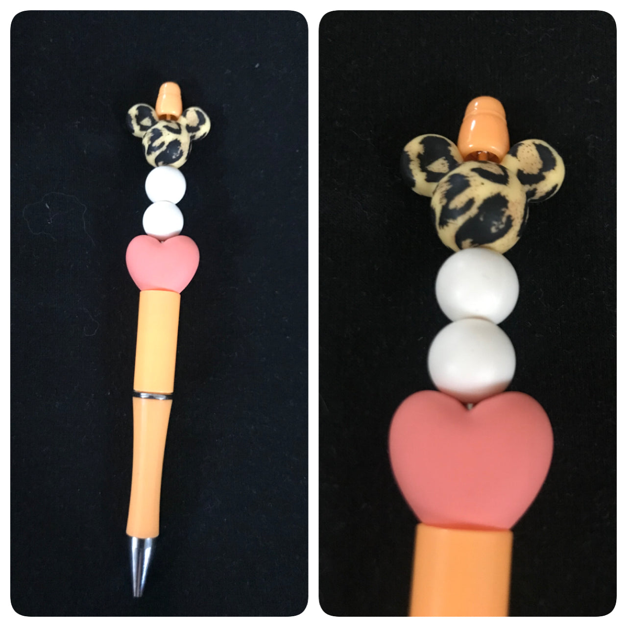 Leopard M beaded pen