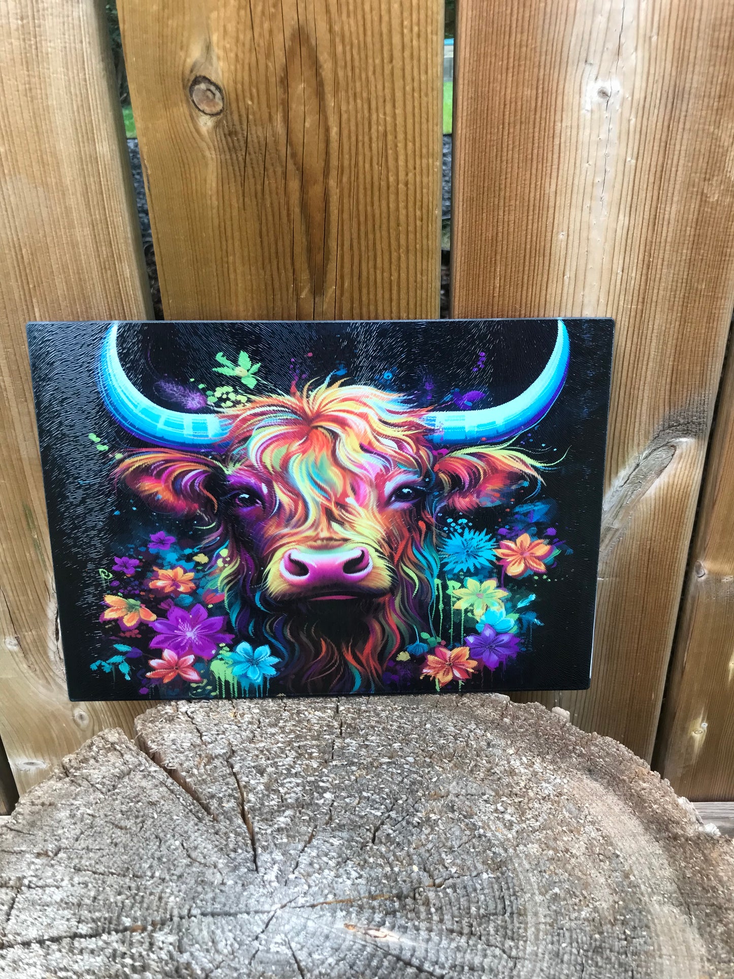 Colourful cow cutting board