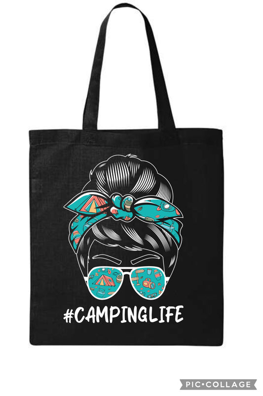 Camping life tote bag