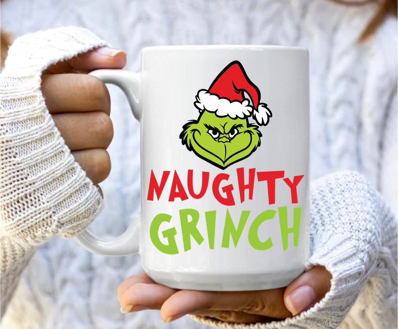 Naughty grinch mug