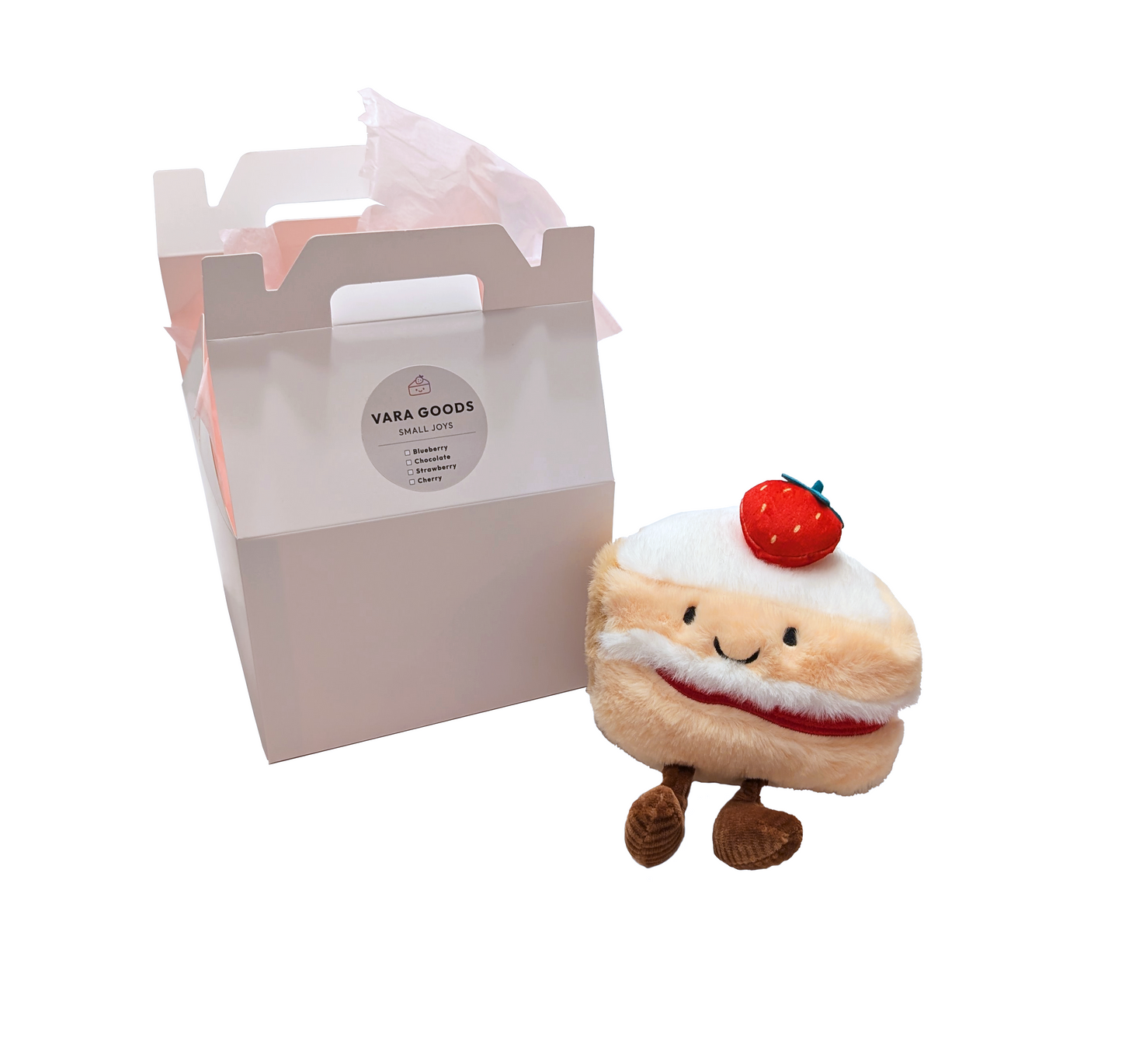 Strawberry Cake Slice Plush - 6 Inch