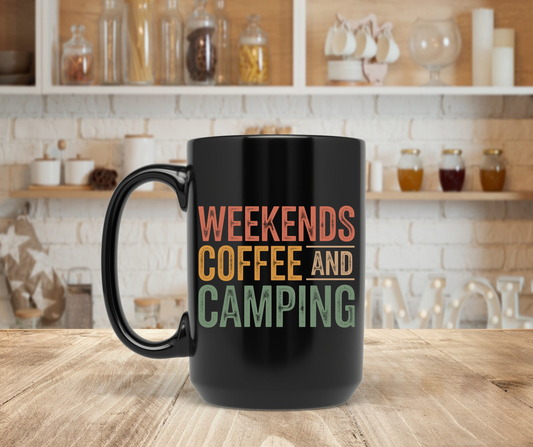 Weekends coffee and camping color