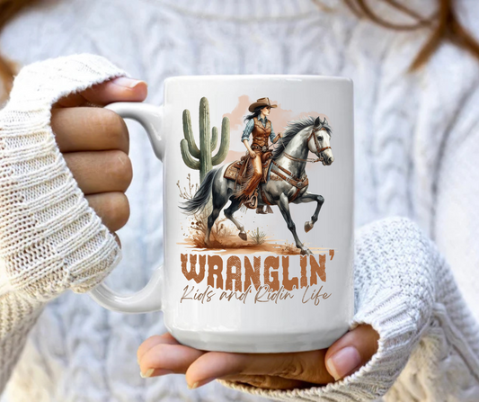 Wranglin kids western mug