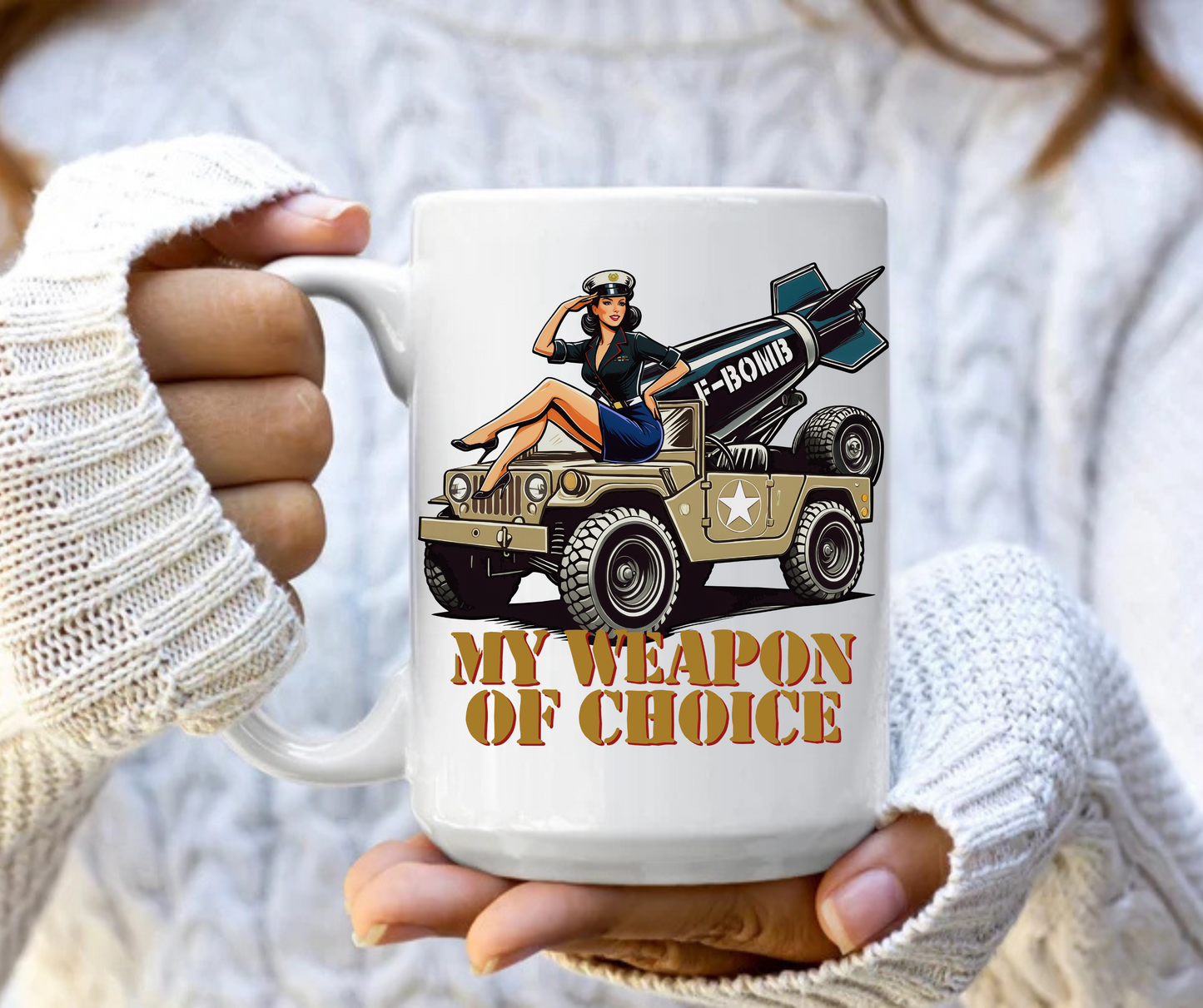 My weapon of choice F Bomb mug