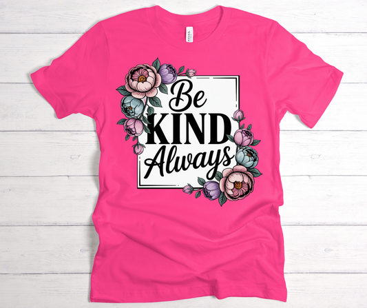 Be kind always floral T shirt