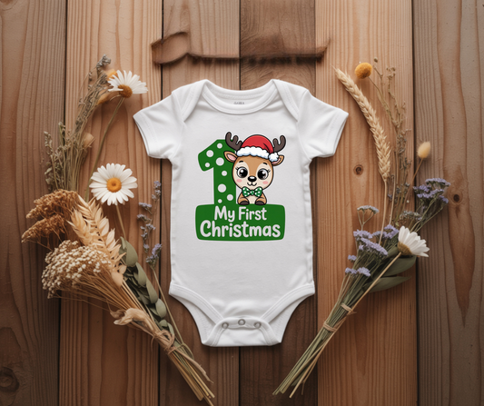 My 1st Christmas green onesie