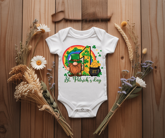 My 1st St. Patrick's Day gnome 2 onesie