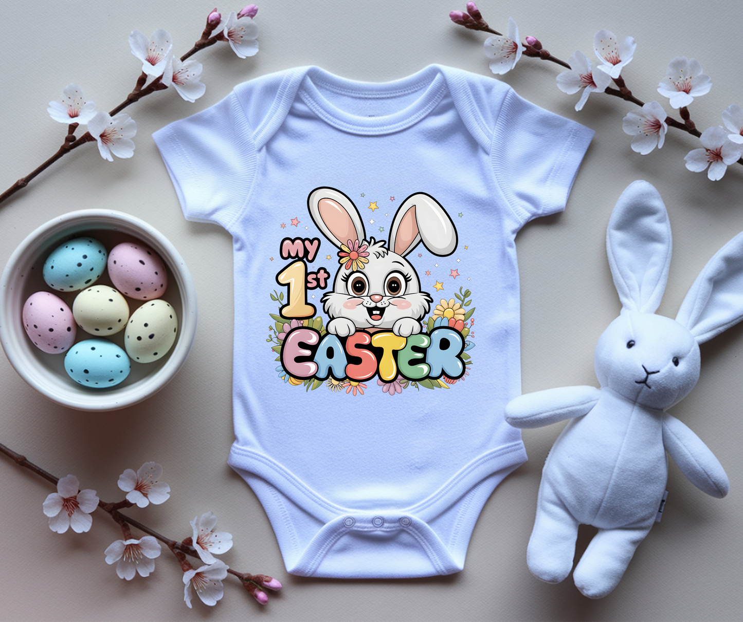My 1st Easter with bunny with bow