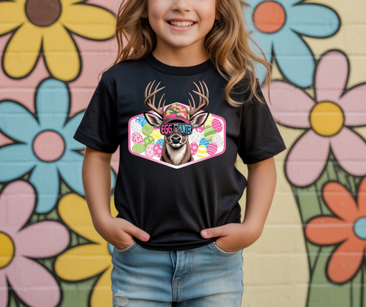Easter egg deer hunter pink T shirt