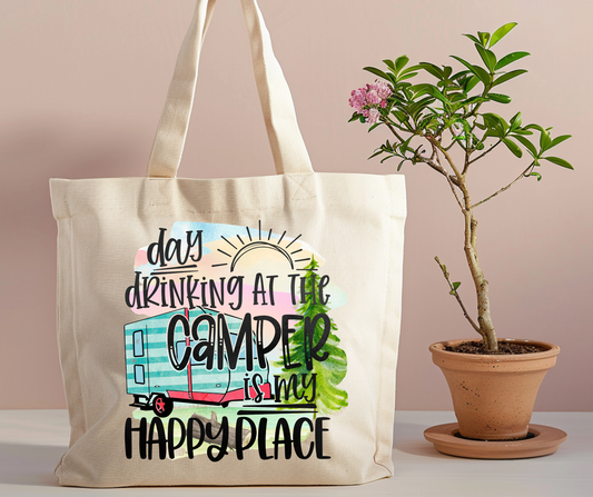 Day drinking at the camper Tote Bag