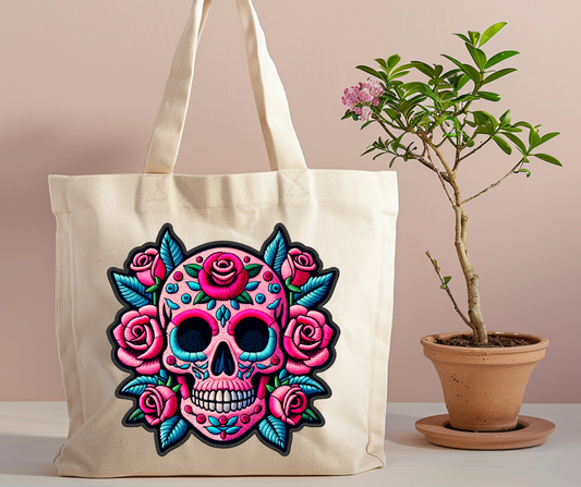 Pink skull Tote Bag