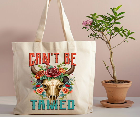 Can't be tamed tote bag