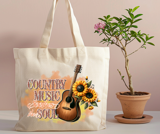 Country music soothes the soul tote bag